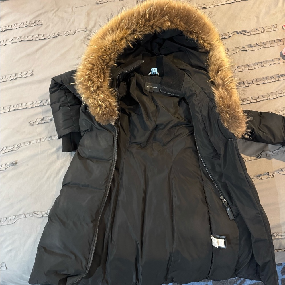 Great condition KAY down coat with natural fur Signature Mackage Collar